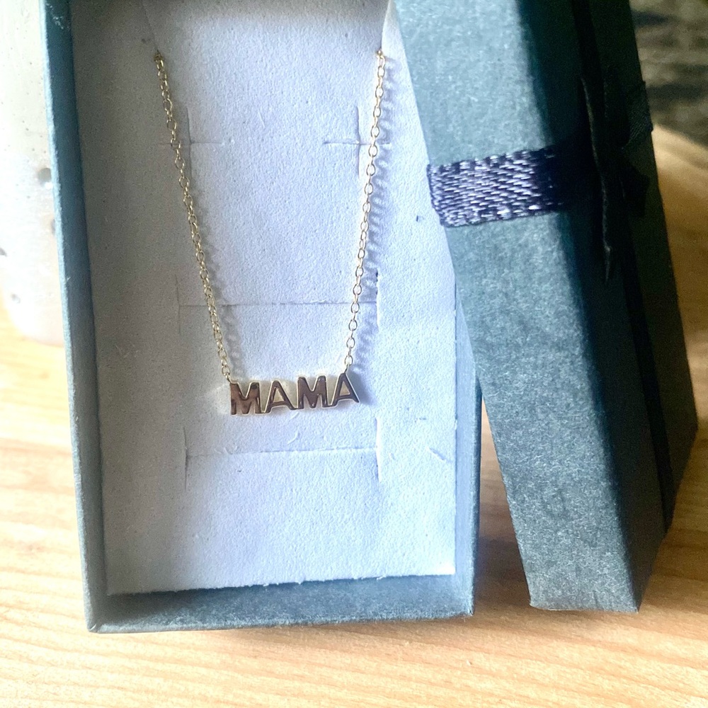 Sterling silver 925 & Gold plated 14k  'Mama' Necklace